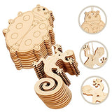 COHEALI 20pcs DIY Pendant Zero for Him Unfinished Dragonfly Nativity Crafts for Kids Wooden Ladybug Ornaments Unfinished Wood Animal Shapes Wood COHEALI