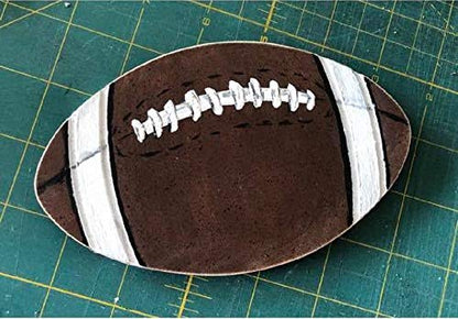 Football Cutout Unfinished Wood Sports Themed Locker Room Door Hanger MDF Shape Canvas Style 1 (6")