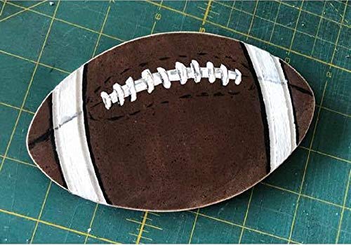 Football Cutout Unfinished Wood Sports Themed Locker Room Door Hanger MDF Shape Canvas Style 1 - WoodArtSupply