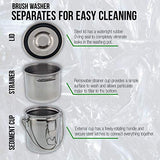 US Art Supply Stainless Steel Leak-Proof Deluxe Brush Washer US Art Supply