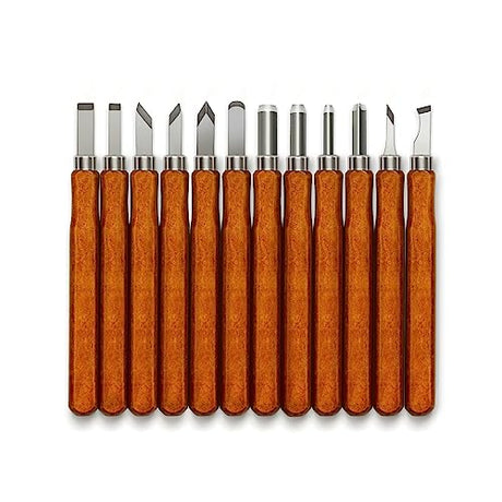 Wood Carving Tools Kit - 12 Pcs Super Sharp and Durable Wood Carving Knife Set for Beginners, Professionals, Hobbyists, Artists, and Sculptors - JIAN