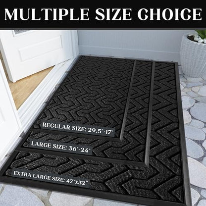 Yimobra Door Mat, All-Season Outdoor Indoor Durable Doormat for Home Entrance Floor, Heavy Duty Non Slip Front Door Mats Outdoor, Easy to Clean, - WoodArtSupply