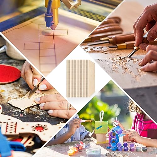 Basswood Sheets 1/16 x 12 x 12 inch - 1.5mm Basswood Sheets Plywood Sheets, 36Pcs Square Unfinished Wood Board for DIY Crafts, Laser Cutting, Wood Adrattnay