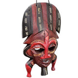 Stoneage Arts African Masks Wall Hanging Art Hand Carving Safari Décor Wall Head Sculpture Wild Animal and Tribal Features Faces Hanging Together for Stoneage Arts