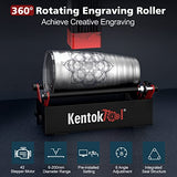 KENTOKTOOL ARot2 Rotary Roller for Laser Engraver, 360°Y-axis Roller with 8 Adjustment Diameters for 6 to 200mm Cylinders, Cups, Pens, Compatible KENTOKTOOL