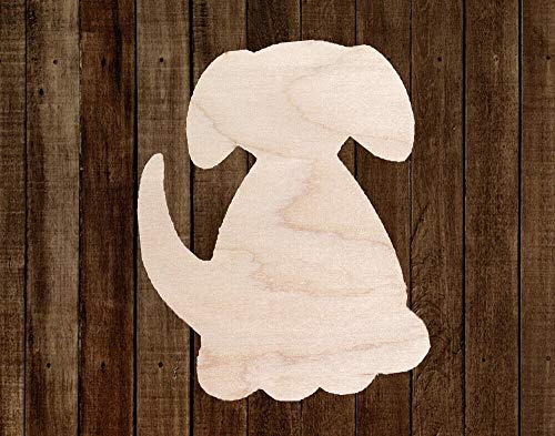 2" Set of 4 Dog Puppy Unfinished Wood Cutout Cut Out Shapes Painting Crafts - WoodArtSupply