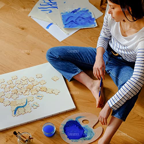 AUEAR, Unfinished Wooden Blank Jigsaw Freeform Blank Wood Piece for DIY for Crafts Arts Card Making (50 Pack) AUEAR