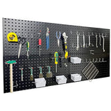 Wallmaster Pegboard Organizer Garage Storage - 48pcs Pegboard Hooks Set, Pegboard Tool Organizer with 48x24 Inch Steel Peg Board & 4 Storage Wallmaster