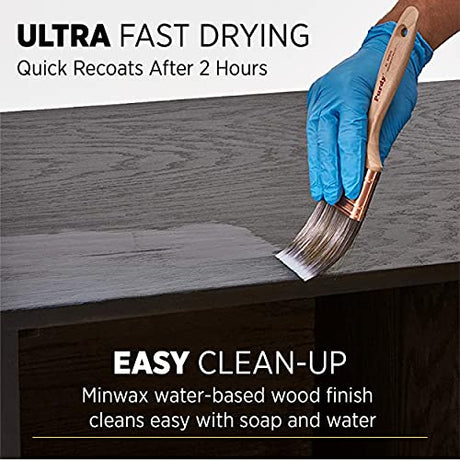 Minwax 233334444 Polycrylic Protective Wood Finish, Clear Satin, ½ Pint Minwax