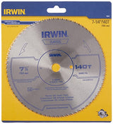 IRWIN Tools Classic Series Steel Corded Circular Saw Blade, 7 1/4-inch, 140T, .087-inch Kerf (11840) Irwin Tools