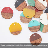 OLYCRAFT 174PCS Flat Round Dangle Earring Making Kits 7 Colors Include Resin and Walnut Wood Pendants with 60 PCS Earring Hooks and 100PCS Jump Rings OLYCRAFT