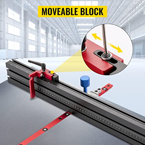 VEVOR Precision Miter Gauge, 18" Aluminum Table Saw Miter Gauge w/ 60 Degree Angled Ends for Max. Stock Support and a Repetitive Cut Flip Stop, Miter VEVOR