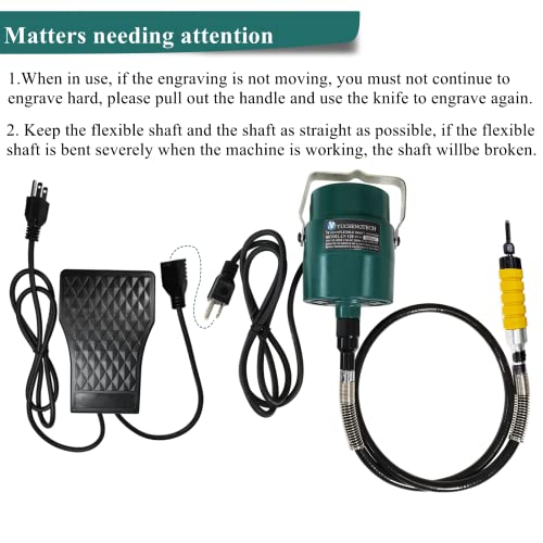 Electric Wood Chisel Hanging Mill Grinding Woodworking Carver Pedal Control Engraving Machine Wood Chisel Carving Machine with Handle 5 Blades + Foot YUCHENGTECH