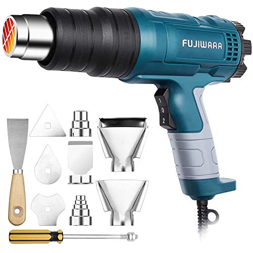 Heat Gun Kit 2000W with Dual-Temperature 5 Nozzles,Hot Air Gun 122ᵒF-1022ᵒF Heating in Seconds for DIY Shrink PVC Tubing/Wrapping/Crafts,Stripping XPEOO
