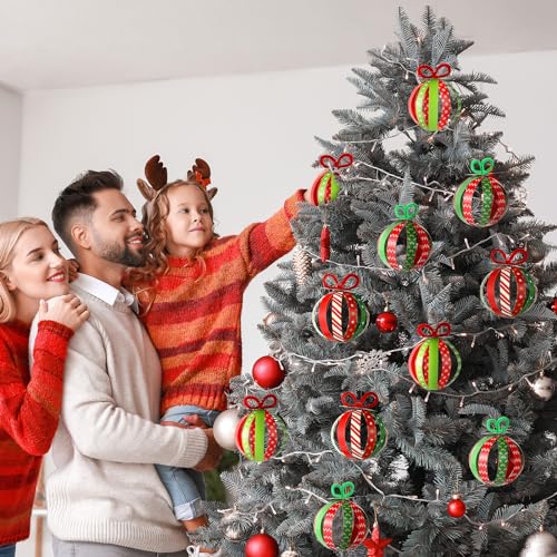 30Pcs Christmas Ball DIY Craft Kit Christmas Ball Paper Strip Crafts Xmas DIY Ornament Crafts Christmas Tree Paper Crafts Decorations Xmas Crafts for CHUNNIN