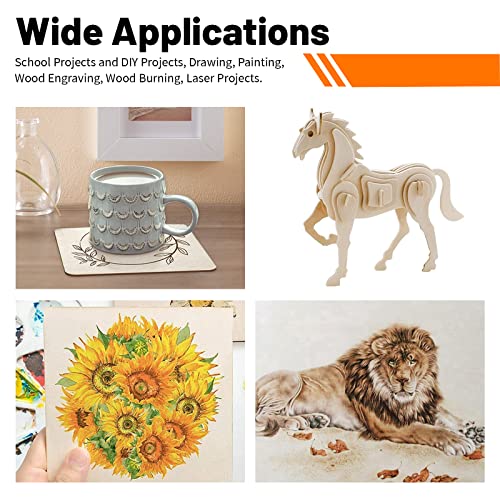 WYKOO Unfinished Blank Square Wood Pieces, 7 Pack 4mm 12 x 12 Inch Craft Wood, Plywood Board Basswood Sheets, Perfect for DIY Projects, Painting, WYKOO