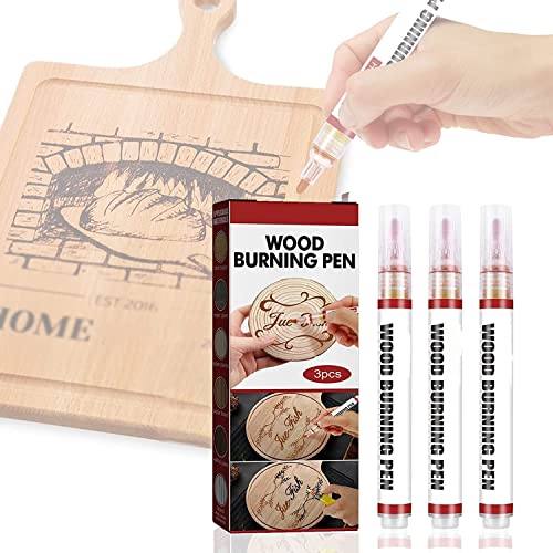 3PCs Pen Wood Burning Pen Set, Wood Burning Pen Marker Scorch Pen Marker for DIY Wood Painting, Suitable for Artists And Beginners in DIY Wood