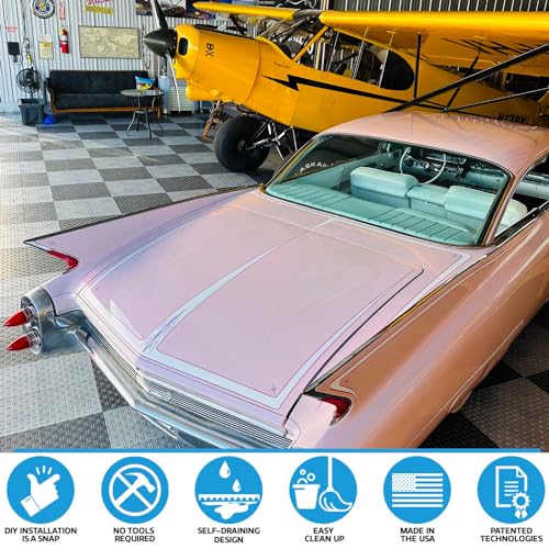 Big Floors GarageTrac Diamond, Durable Copolymer Interlocking Modular Non-Slip Garage Flooring Tile (48 Pack), Alloy Big Floors