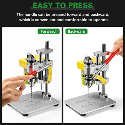 Mini Drill Press, Benchtop Drill Press Adapter for Hand Drill, CNC Small Drill Press 7-Speed Portable Precision Drilling Machine B10 Chuck for DIY - WoodArtSupply