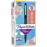 Paper Mate Point Guard Flair Needle Tip Pen, 0.7mm, Black Ink/Barrel, Sold as 1 Dozen Paper Mate