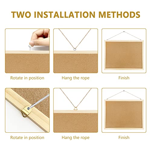 2 Pack Cork Board Bulletin Board, 15.7"X 12" pin Boards for Walls, Oak Wood Finish Frame, Wall Mounted Cork Board for Office Home and School(Pins, - WoodArtSupply