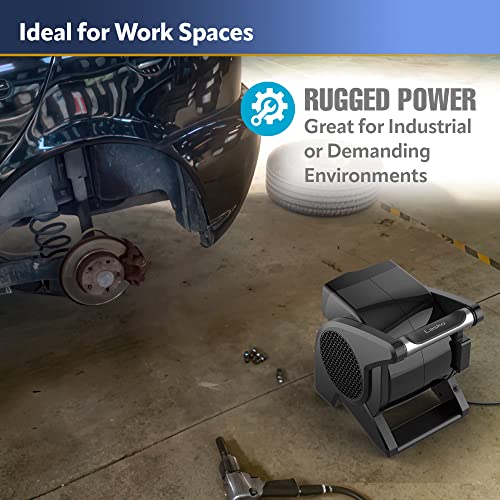 Lasko High Velocity Max Performance Pivoting Utility Blower Fan, for Cooling, Ventilating, Exhausting and Drying, Home, Job Site, 2 AC Outlets, Lasko