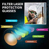 Professional 190-450&740-1100nm OD6+ Laser Safety Glassess,808nm Infrared Laser Engraving Protective Goggles;755nm,980nm, 1064nm, Industrial Safety JILERWEAR
