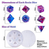 LET'S RESIN Dice Resin Molds Silicone, DND Dice Epoxy Resin Molds with 7 Standard Polyhedral Stereoscopic Dice Cavities, Silicone Molds for Epoxy LET'S RESIN