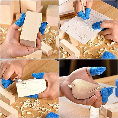 Olerqzer 25 pcs Whittling Wood Blocks Wood Carving Kit with 3 Different Sizes,Carving Basswood for Wood Carving Set Wood Carving Wood (4 inch) - WoodArtSupply