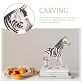 Dining Table Decor Wooden Zebra Figurines Carving Zebra Statue Handmade Animal Sculpture Wood Carving Horse Ornament African Wild Animal Statues for VILLCASE