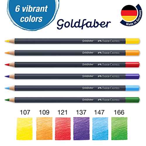 Faber-Castell Colored Pencil Art Set - 6 Coloring Pencils and 5 Drawing Tools, Art Set for Adults Faber-Castell