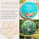 ZOCONE Large Wood Slices 4 Pcs 11-13 Inches Unfinished Wood Rounds, Natural Paulownia Wood Slices for Centerpieces, Wood Pieces Decoration with Bark, ZOCONE