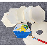 6 Pack Unfinished Wood Canvas Boards for Painting, 4x4.6 in Hexagon Wooden Panels for Crafts Cregugua