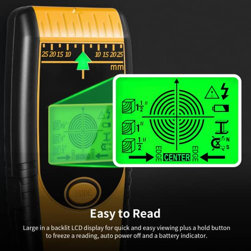Stud Finder Wall Scanner Sensor - New 7 in 1 Electronic Wall Wood Metal Studfinder Edge Center Beam Sensor Detector with LCD Display ＆ Audio Alarm AC Levligle
