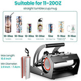 Pro Tumbler Mug Heat Press Machine 10-30 oz,Tumblers Heat Press Sublimation Straight Skinny Tumblers Press Glass Jar Cans, 11oz 20oz 16oz 30oz AKEYDIY