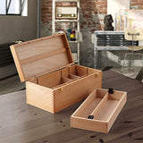 7 Elements Wooden Art Supply Storage Organizer - Large Beechwood Artist Tool Box with Drawer 7 Elements