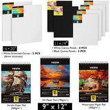 VISWIN All-in-One Artist Painting Set, 147 Pcs Professional Painting Kit with French Easel, 96 Oil, Watercolor & Acrylic Paint Set, Canvas, VISWIN