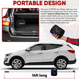 FORTEM Tire Inflator Portable Air Compressor 150 PSI, Bike Pump, 12V Electric Air Pump for Car Tires and Bicycles w/LED Light, Digital Tire Pressure FORTEM