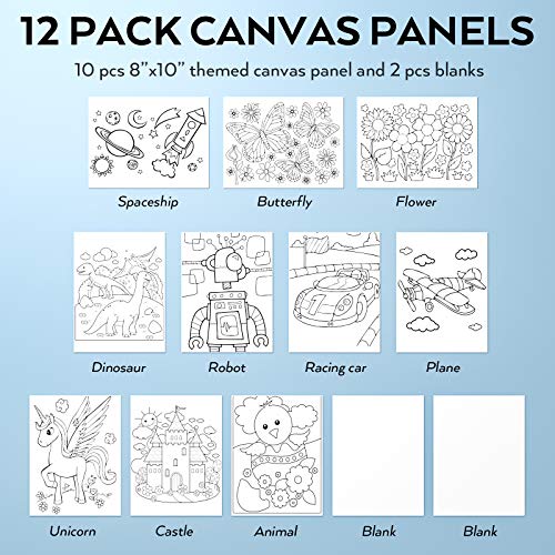 Nicpro 60 PCS Art Paint Set for Kids & Adult, Washable Watercolor Sip Painting Supplies Kit for Beginner with 24 Tube Water Color Paint, 8 Brushes,12 Nicpro