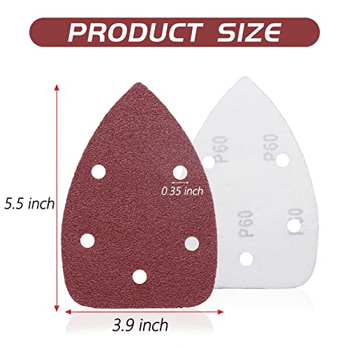 ZEHIQ 100 Pieces Mouse Detail Sander Sandpaper, Mouse Sanding Disc Hook and Loop Sanding Sheets Assorted 40/60/80/120/240/320/400/600/800/1000 Grits - WoodArtSupply