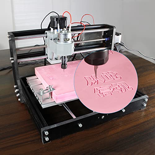 RATTMMOTOR 3018 Pro DIY CNC Router Kit+GRBL Offline Controller, 3 Axis Hobby CNC Router Machine, Plastic Acrylic PVC PCB Wood Mini Desktop Engraving - WoodArtSupply