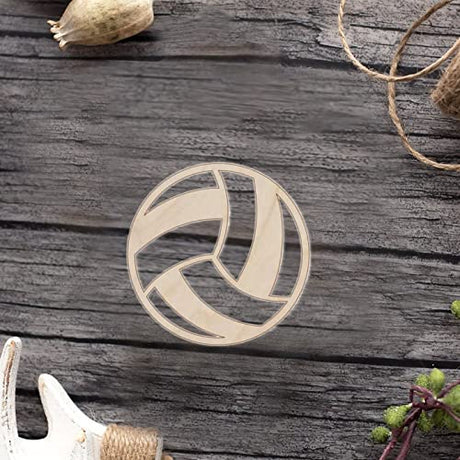 Volleyball Wood Craft Unfinished Wooden Cutout Art DIY Wooden Sign Inspirational Wall Plaque Rustic Home Wall Hanging Sign Decor for Bedroom Living Arupkeer