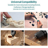 20PCS HSS Rotary Burr Set, Carving Bits and Engraving Router Bit Set for Rotary Tool Accessories with 1/8"(3mm) Shank for Woodworking, Engraving, YURINWOO