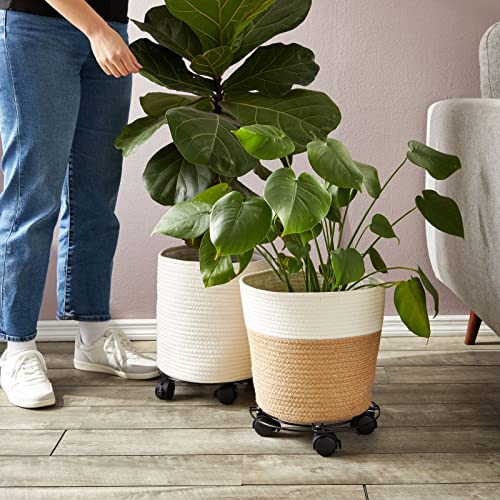 Bright Creations 4 Pack Metal Rolling Plant Stand Base, Planter Caddy with Wheels for Indoor and Outdoor Pots (10.6 Inches) Bright Creations