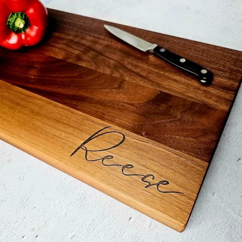 Personalized Engraved Wood Cutting Board - 9 Designs and 3 Wood Types - Made in the USA - Custom Wedding Gift, Anniversary Gift, Housewarming Gift, Generic