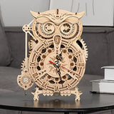ROKR 3D Wooden Puzzles for Adults Mechanical Clock Kits-Owl Clock, DIY Clock Model Building Kits Educational Brain Teaser Puzzles, DIY ROKR