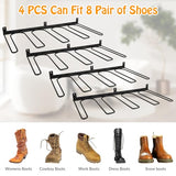 XLSXEXCL 4 Pack Boot Rack Wader Hangers Wall Mount Holds 8 Pairs Boot Organizer Hanging Metal Tall Boot Holder for Cowboy Garage Boot Storage Closet XLSXEXCL