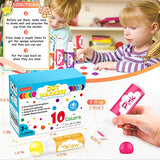 Soucolor Washable Dot Markers for Toddlers Kids Preschool, 10 Colors 2 oz Bingo Daubers Paint Markers Set with 48 Pages Tearable Activity Book for Soucolor