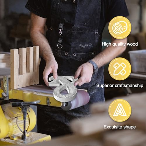 WOODOUNAI 8 Inch Wood Letters Unfinished Rustic Wood Letters for Wall Decor Decorative Standing Letters Slices Sign Board Decoration for Craft Home woodounai