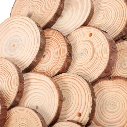 Operitacx 25pcs Unfinished Natural Wood Slices Wooden Circles Natural Wood Slices for Crafts Wooden Discs for Crafts Natural Wood Slices for DIY - WoodArtSupply